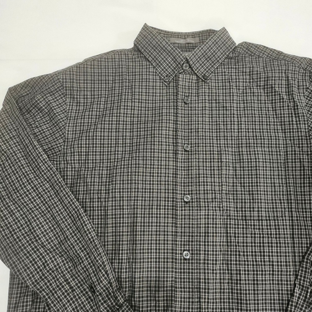 Daniel Cremieux Signature Collection Mens Black White Check Cotton Shirt Large